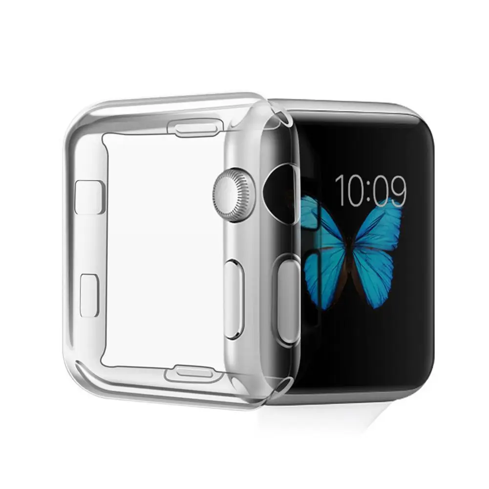 Оптовая продажа 38/42 мм прозрачная защитная пленка с полным покрытием Защитная Экран чехол Крышка для Apple Watch 1 2 3