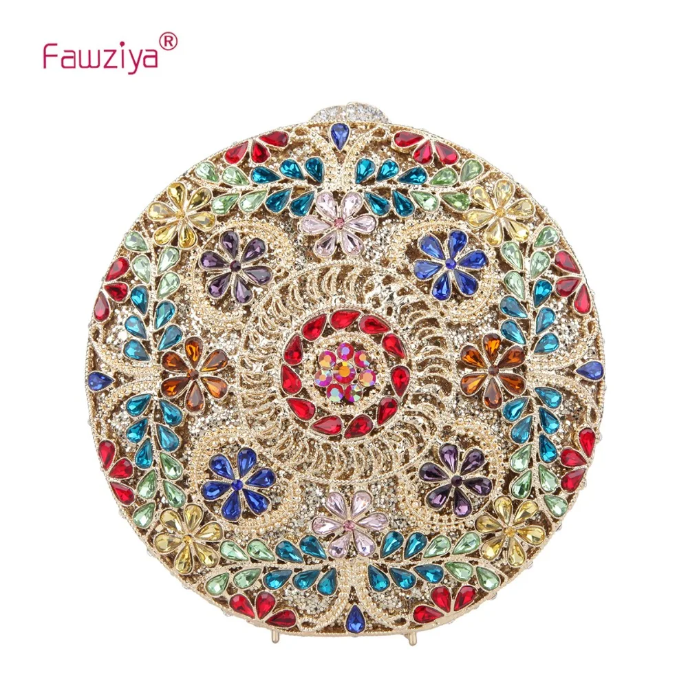 

Fawziya Round Flower Purses For Women Crystal Evening Clutch Bag