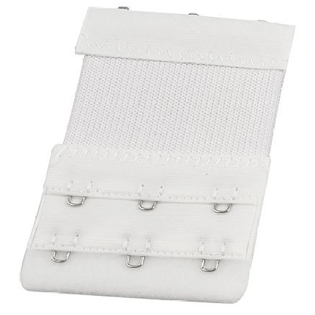 3pcs Lady 3 x 3 Hook and Eye Tape Streych Extension Bra Extender White