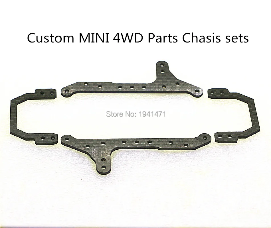 

RFDTYGR RC Mini 4wd 1.5mm Carbon Fiber MS Chasis Strengthen set Self-made parts For Tamiya MINI 4WD C075 1Set/lot