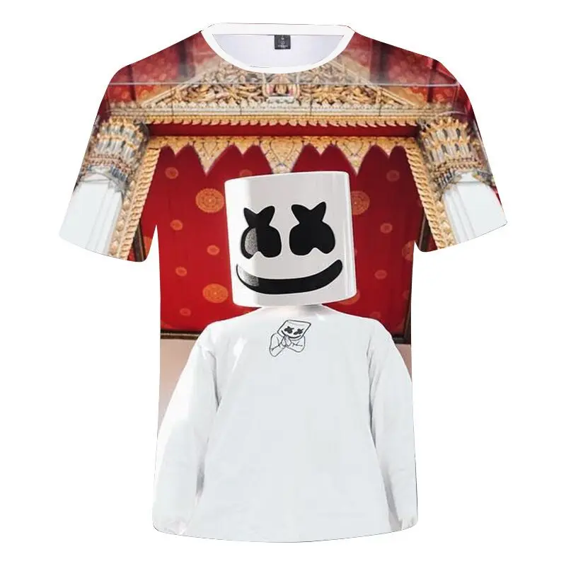 

Kids Tops T-Shirt Girls Costume Children Provide Dj Music Summer kids Face Man Funny Print Tees Baby boy clothes 2-12year