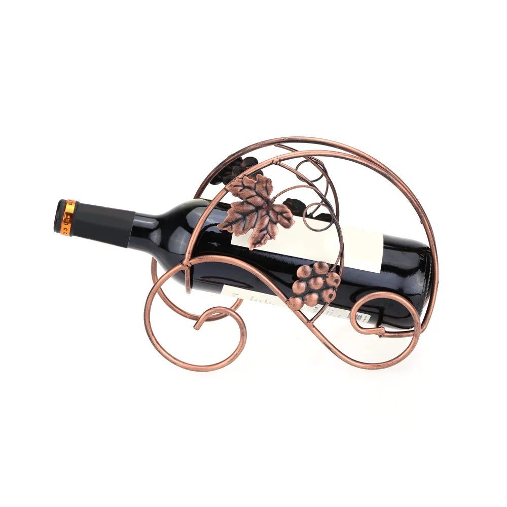 

OnnpnnQ Flowery Metal Wine Holder Scuiptured Practical European Plating Home/Hotel's Decor Whisky/Beer Craft Shelf Display Vino