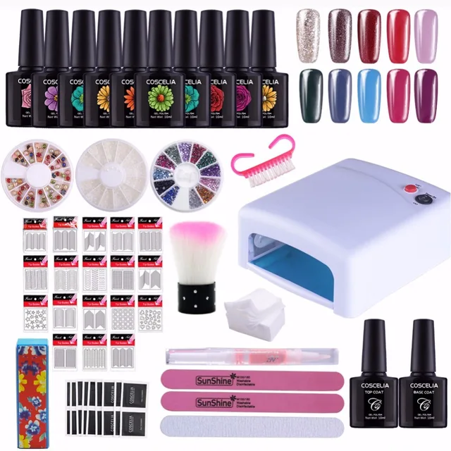 Manicure Gel Nail Kit Polish Lamp Set For Manicure Gel Nail Kit Polish Lamp Set For Extensions With A