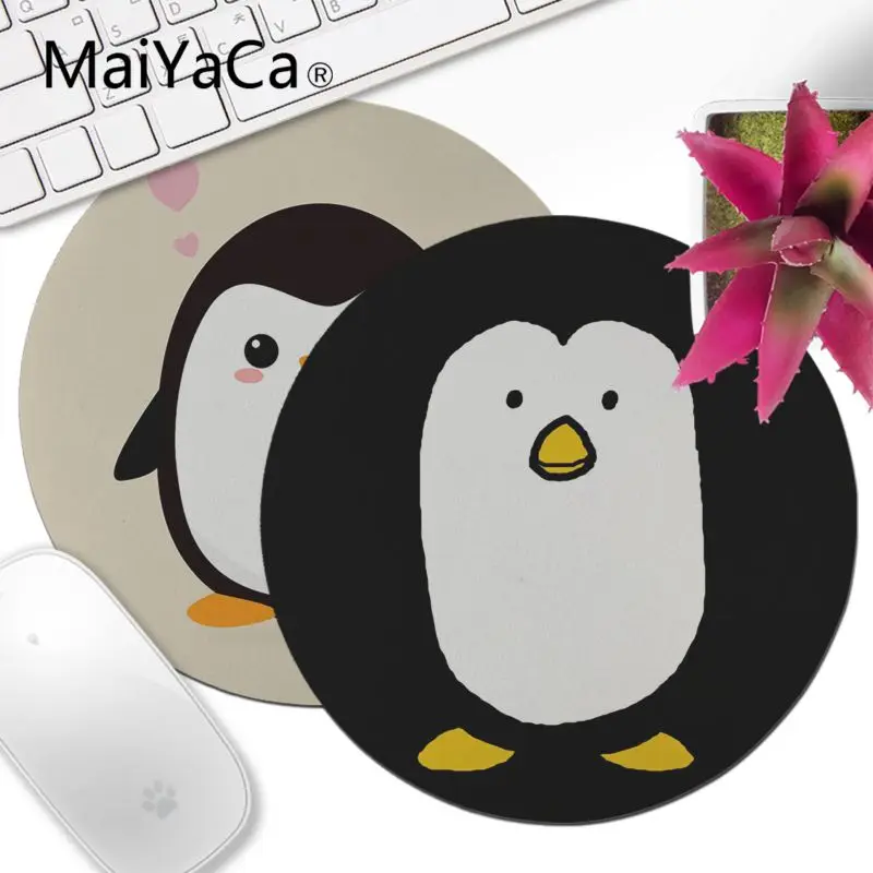 MaiYaCa новый дизайн милый пингвин офисные мыши геймер мягкий круглый коврик для
