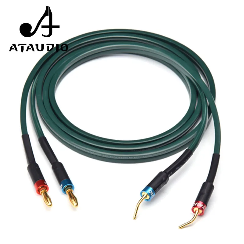 Ataudio Cabo Alto-falante Hifi de Peça Única com Plugue Banana Banhado a Ouro Cobre Puro Amplificador Cabos com Viva-voz - Image 4