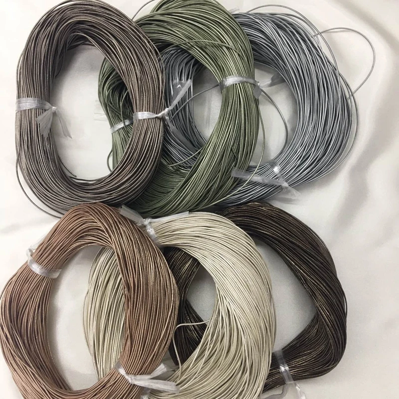 

"Pearl Style Color "( 1MM 100Yards) Round 100% Genuine Leather Ropes Cord Line Wire Jewelry Findings Accessories