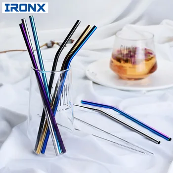 

IRONX 304 Stainless Steel Straw Reusable Metal Drinking Straw +1 Brush Bar Accessories For 20Oz Cup Drop Shipping