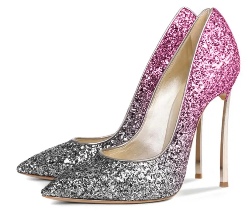 LoneLinecc Classics Mixed Colour PU Pointed Toe Shoes Slip-On StrangeStyle Women's Shoes Shallow big Size Pumps Women's Shoes