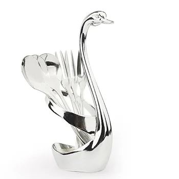 

Stainless steel swan base fruit forks set vegetable table set dinner set Lunches Party Decor dining appliance Kitchen Tools Set