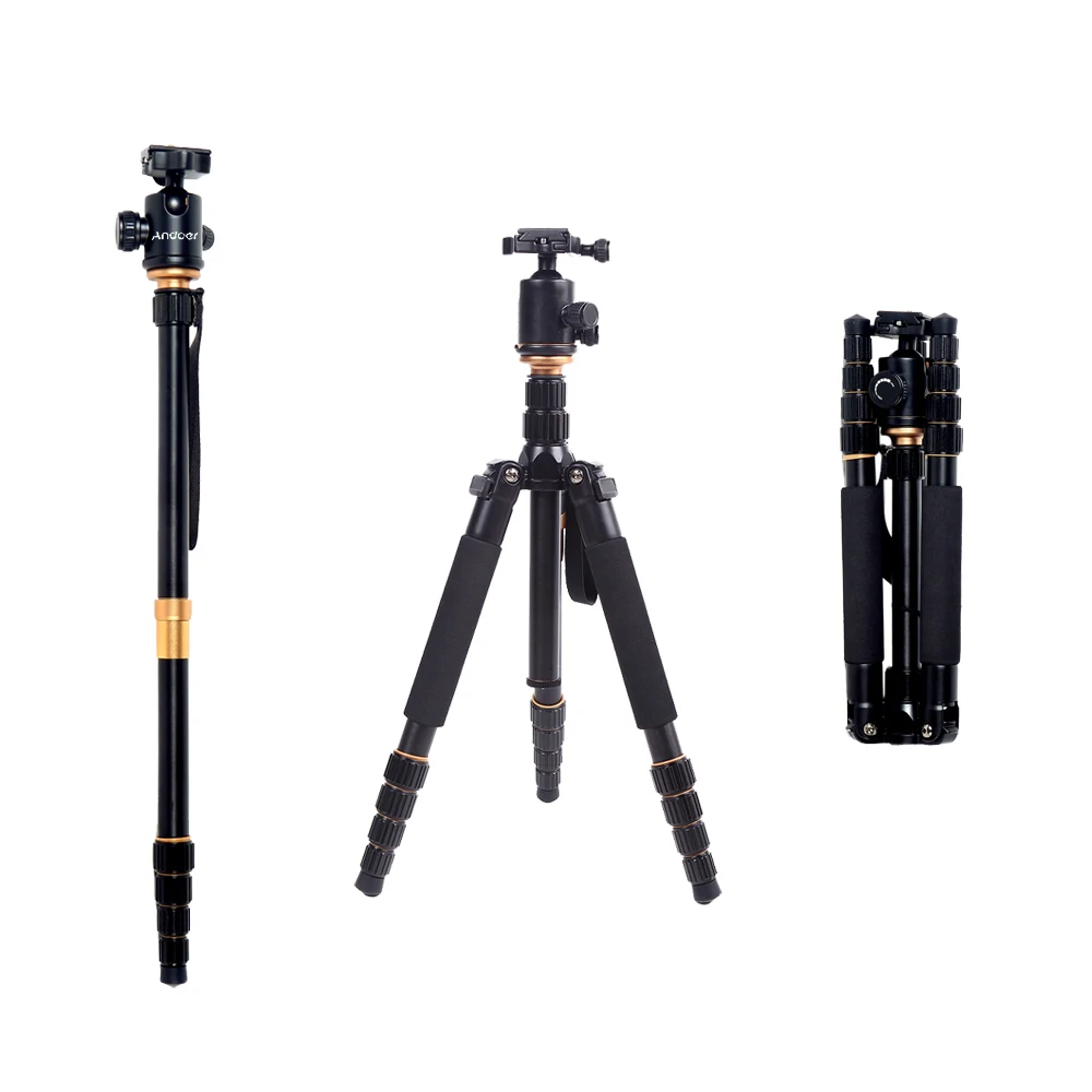 

Andoer Foldable Portable Extendable Aluminium Alloy Tripod Unipod Monopod with Ball Head for Canon Nikon Sony DSLR Camera