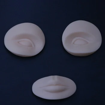 

3D Permanent Makeup Tattoo Practice Skin 5sets/lot Replacement Parts 2 Eyes and 1 Lips for Training Mannequin Head Free Shipping