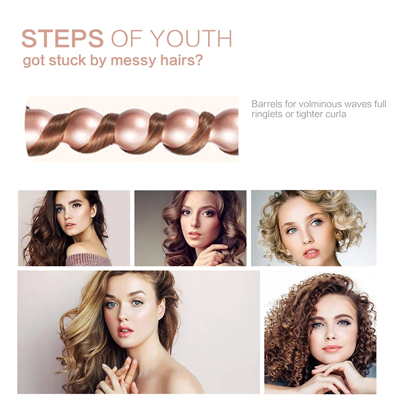 Ferro de Ondulação Conjunto para Salão Ferramentas da Onda do Cabelo Cerâmica Modelador Cabelo Varinha Curling Ferro Multi Estilor Iron Wand Beleza Uso Doméstico 23 curling ferro multi styler curling iron wand