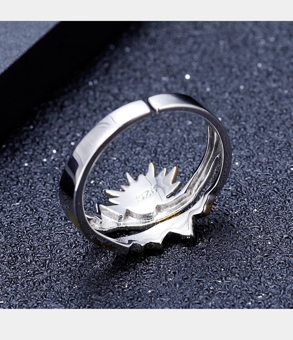 GEM'S балетное позолоченное 925 пробы Серебряное обручальное кольцо ручной работы регулируемое Открытое кольцо для мужчин Обручальное ювелирное изделие