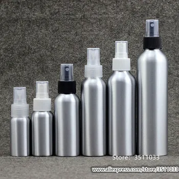 

20pcs Portable Aluminium Black Spray Bottle Atomiser Refillable Empty Pump Atomizer Bottles Cosmetic Packaging 30ml 50ml 100ml