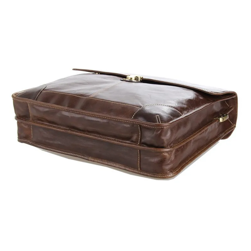 Высококачественная винтажная кожаная мужская сумка-мессенджер из натуральной кожи, 14 дюймов, мужской портфель для ноутбука M7091
