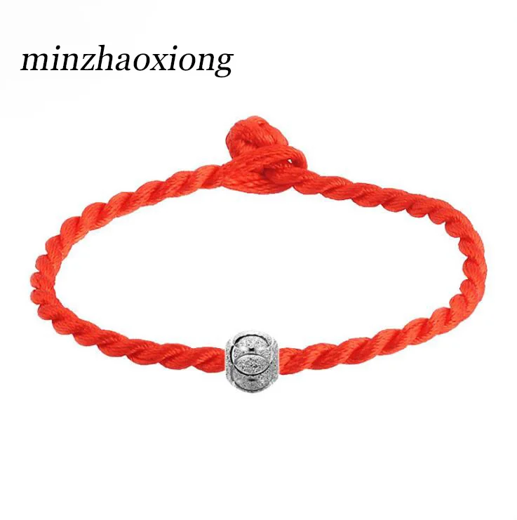 

Red Rope Bracelet Female Transfer Beads This Year's Fashion Silver Plated Braided Lucky Red String Cord Charm Bracelet