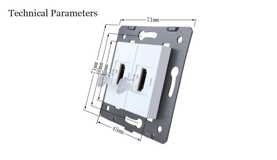 WELAIK производитель-ЕС Standard-2HDMI гнездо-DIY-части стены-HDMI гнездо-части-без стекла-панель A82HDW