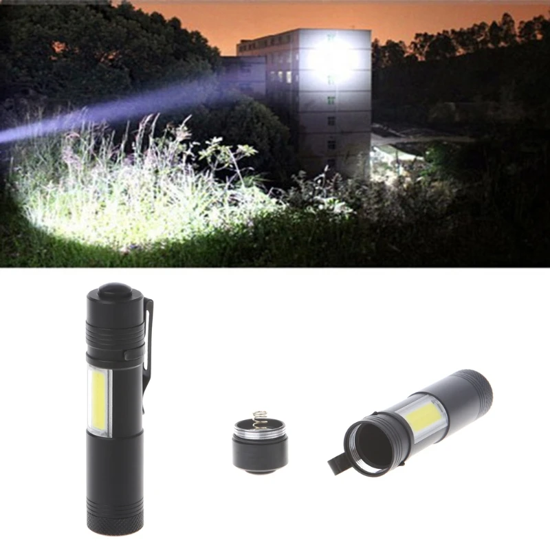 

12000 Lumen Mini Flashlight XPE+COB LED Torch Lamp Penlight AA/14500 4 Modes