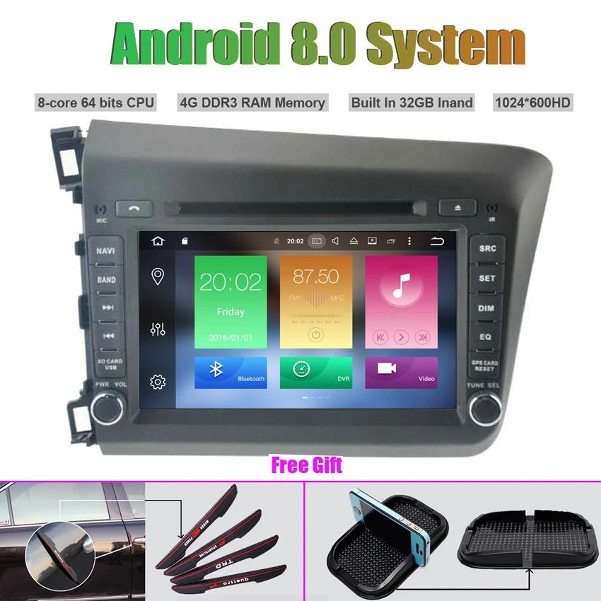 

Octa-Core Android 8.0 CAR DVD Player for HONDA CIVIC 2012 Auto RADIO STEREO GPS navigation