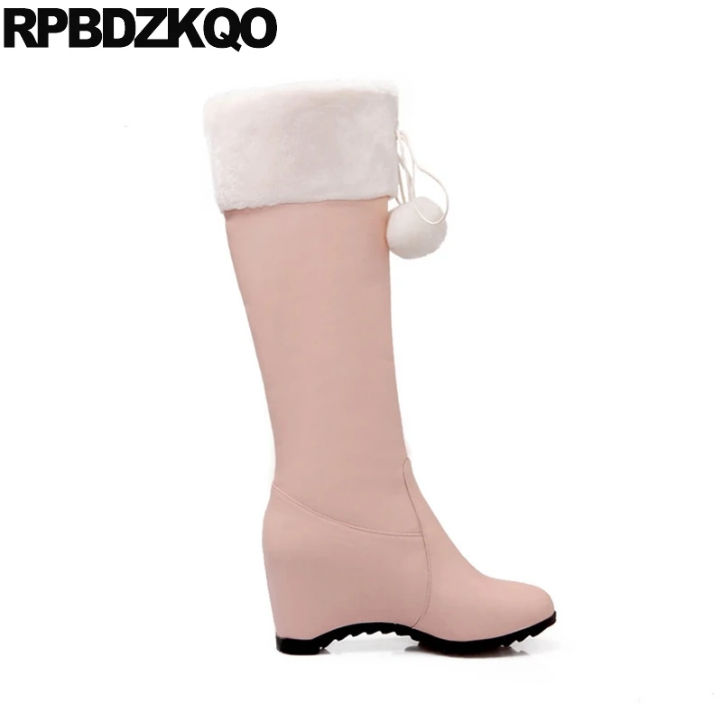 pink faux fur boots