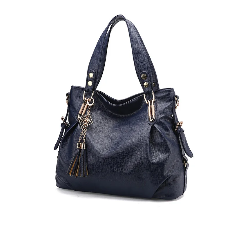 Famous Brand Designer Women Handbags PU Leather Large Capacity Casual Tote Vintage TasselTop-Hand Bags Ladies Shoulder | Багаж и сумки