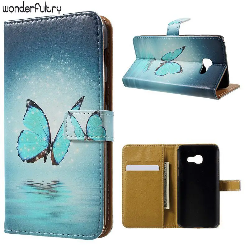 Wonderfultry a3 (2017) бабочки кожаный бумажник чехол для Samsung Galaxy A3 2015 A300 и 2016 A310 с