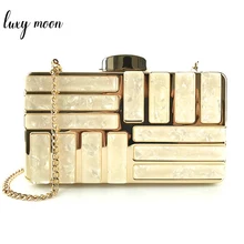 Золотой акриловый клатч Сумки для женщин новая сумка на плечо модный Свадебный клатч кошелек Роскошные сумки женские дизайнерские сумки