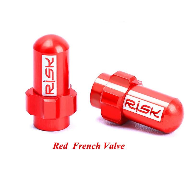Red French Valve Светильник с риском, алюминиевая крышка клапана Presta/Schrader для горного велосипеда, шоссейного велосипеда, шины для шин, французские/американские крышки клапана - Цвет: Red French Valve