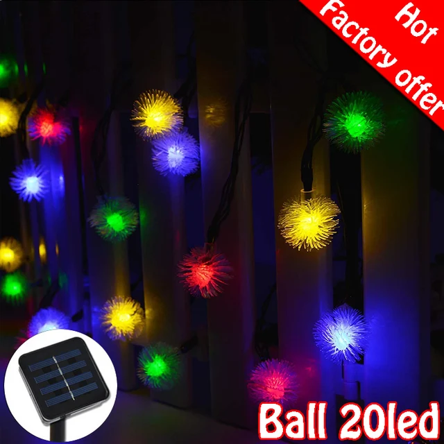 Spikey Ball 20 Led Solar String Lights Outdoor Festival Lighting Spikey Ball 20 Led Solar String Lights Outdoor Festival Lighting Holiday Garden Decoration 4 8 Meter