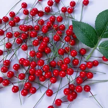50 шт./партия эмуляция вишневого поролона фрукты маленькие красные фрукты ягоды Рождество для Домашнего Цветоводства Декор рождественские принадлежности украшения
