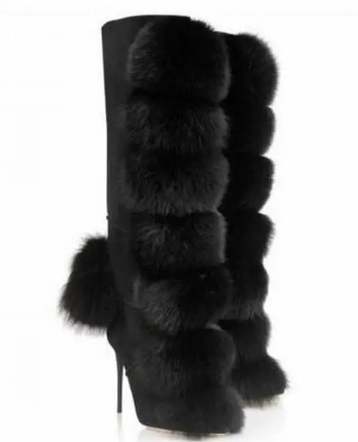 mink fur boots