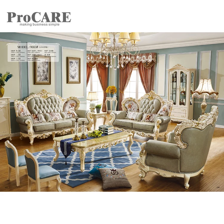 best selling modern antique leather wooden sofa frame from ProCARE - 9003