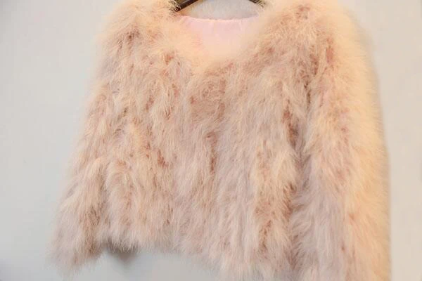 Rebicoo сексуальный страусиный пух Турция Настоящее меховое Женское пальто из натурального пера короткие большие размеры 7XL зимняя Праздничная куртка с длинными рукавами
