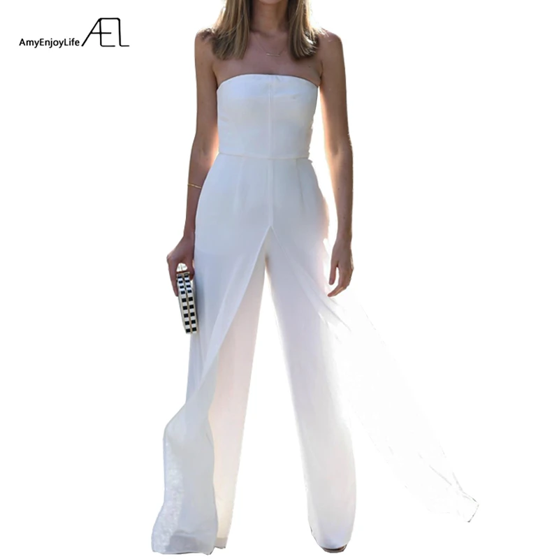 Concurreren Spelen met defect AEL Strapless Beha Chiffon Losse Wijde Pijpen Jumpsuits 2017 Zomer Dames  Elegante Slanke Bodysuit Top Rompertjes mode kleding|leg jumpsuit|wide leg  jumpsuitfashion jumpsuit - AliExpress