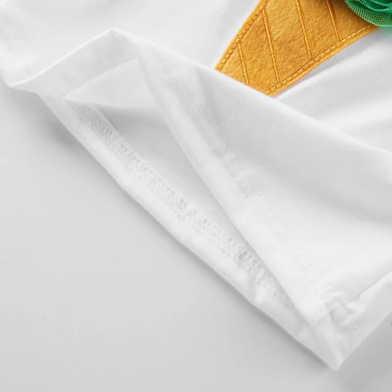 KEAIYOUHUO/повседневные летние комплекты одежды для девочек комплекты одежды для детей футболка с рисунком мороженого+ юбка с бантом комплект из 2 предметов для девочек