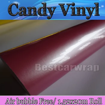 

Pink Glossy Pearlscent Vinyl Car Wrap Film With Air Bubble Free Shell Candy PINK Glossy spring love PROTWRAPS SIZE 1.52*20M