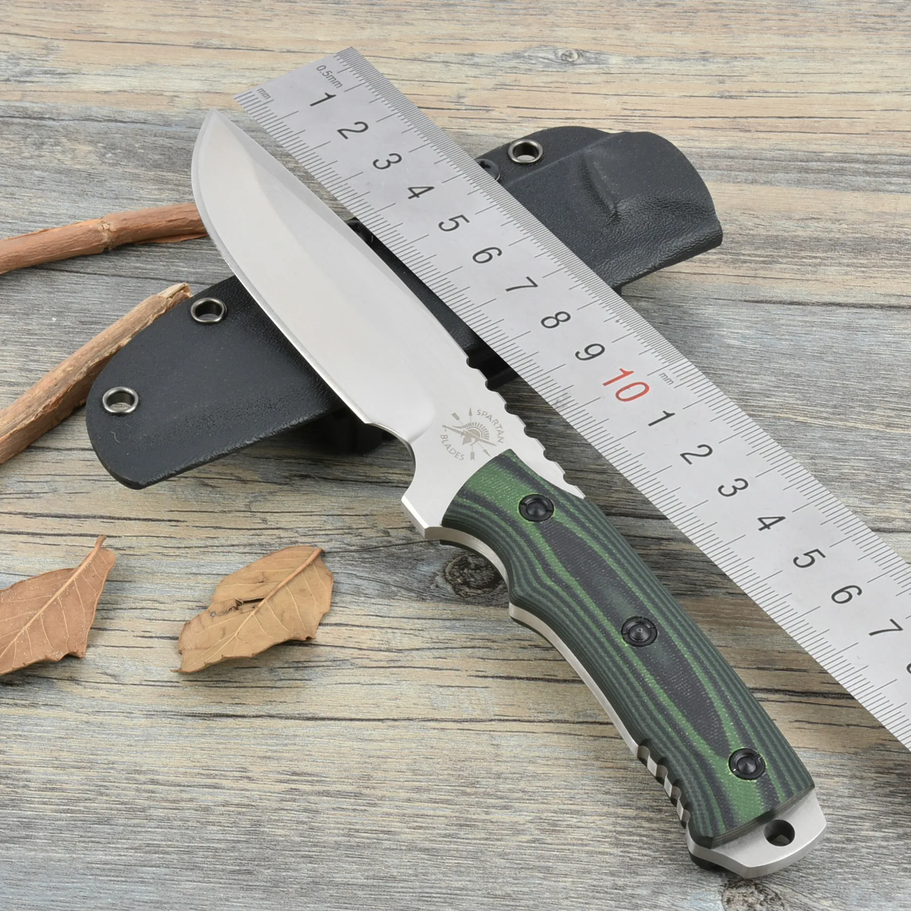 Newest Fixed Blade Knife 9Cr18MoV Blade Green G10+steel Handle Outdoor Camping Tools Hunting Knife Survival Knives with K Sheath Newest Fixed Blade Knife 9Cr18MoV Blade Green G10+steel Handle Outdoor Camping Tools Hunting Knife Survival Knives with K Sheath