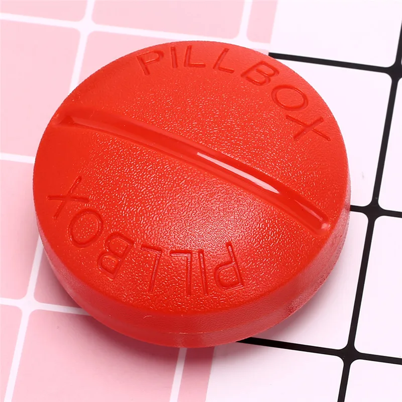Портативный круглый чехол для таблеток с 4 слотами, коробка для хранения конфет, коробка для лекарств, чехол для таблеток, контейнер - Цвет: Оранжевый