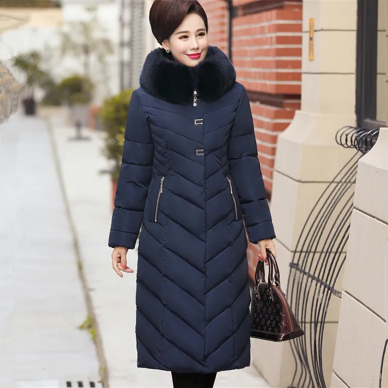 2018 Winter Jacket Women Plus Size 5XL Middle-aged Womens Parkas Thicken Warm Hooded Coats Long Female Winter Women's Jackets