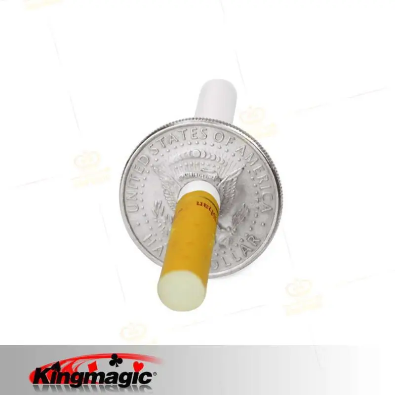 

Hot Sale Free Shipping Cigarettes Through Coins (Half Dollar) Coin Mgaic Props Magia Tricks