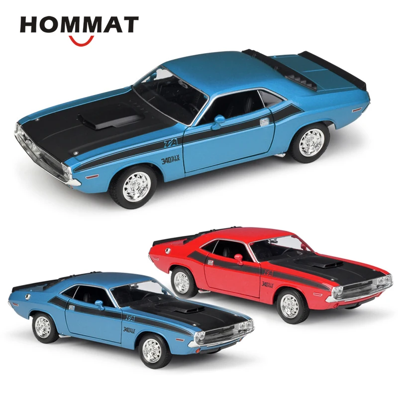 Hommate Simulation Welly 1:24 Scale 1970 Dodge Challenger T \ A Модель из сплава мышц литые игрушечные машинки Коллекционная модель автомобиля