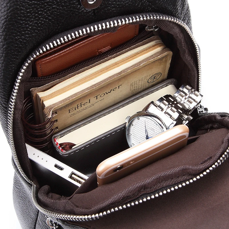 Для мужчин из натуральной коровьей кожи нагрудный рюкзак Винтаж Crossbody сумка мода