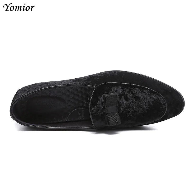 Yomior Flock Pointed Toe Men Leather Shoes New Dress Shoes Handmade Loafers Formal Shoes Business Suit Wedding Shoes Big Size