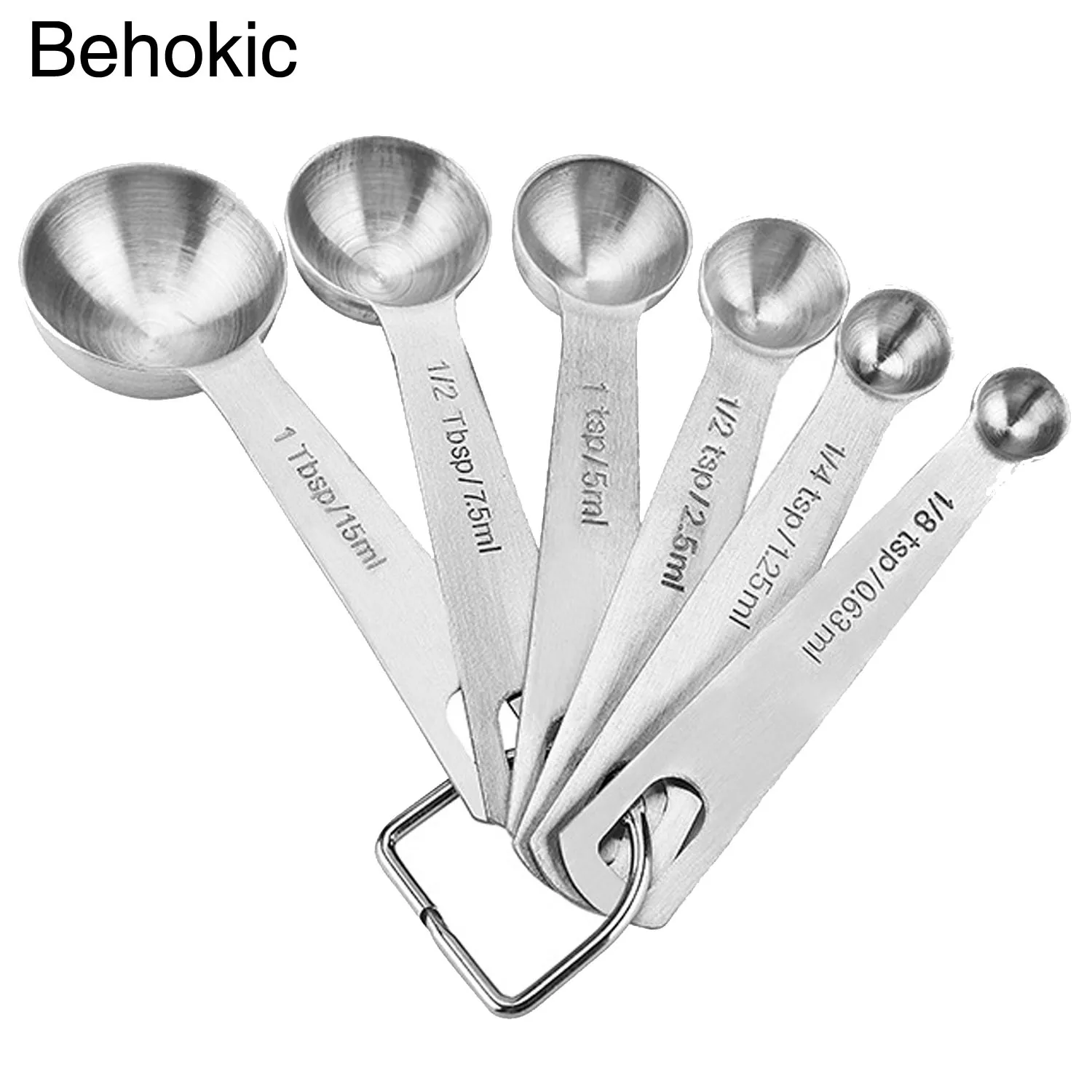Buy Behokic 6PCS Stainless Steel Measuring Scoop Spoon
