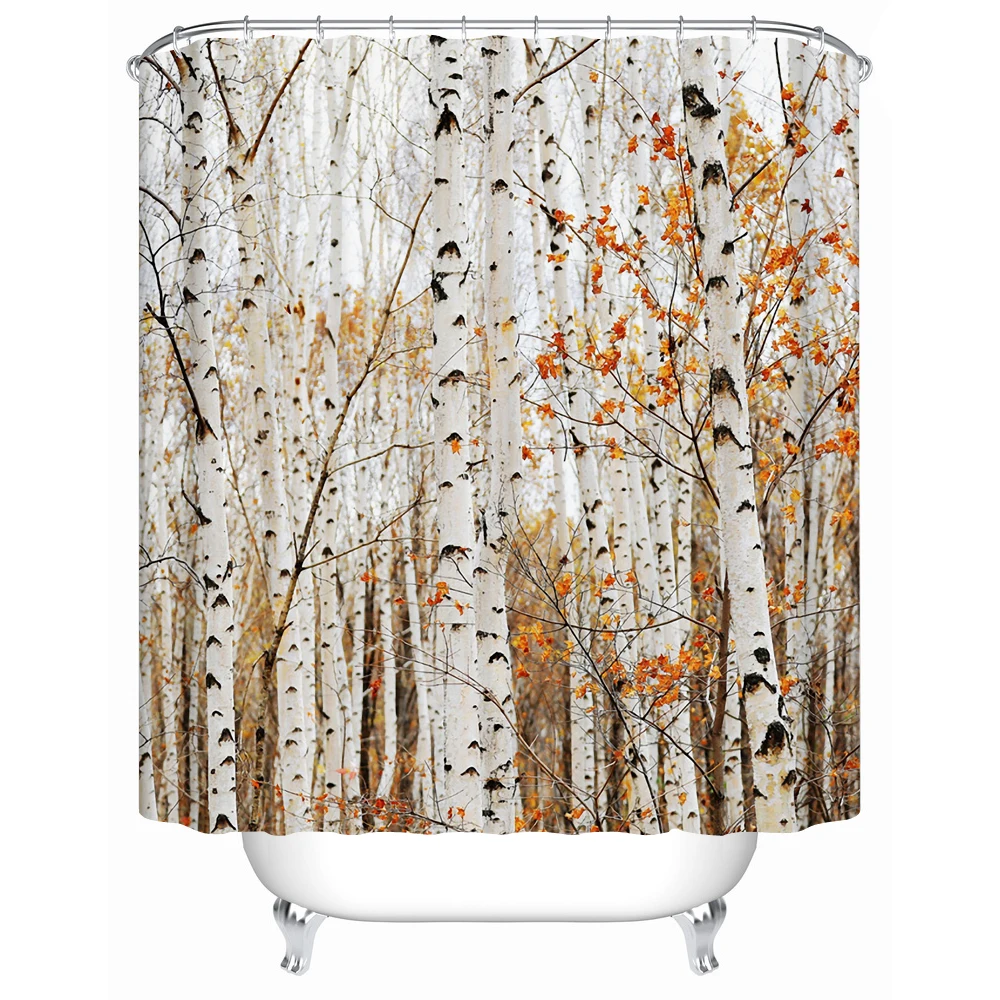 

2016 New Forest Trees Eco-Friendly Waterproof Shower Curtains Bathroom Curtain Acceptable Custom Creative Shower Curtains Y-210