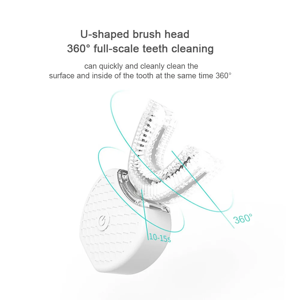 Smart 360° Intelligent Automatic Sonic Electric Toothbrush USB Charging U Type Tooth Brush Teeth Whitening Blue Light for Adults Smart 360° Intelligent Automatic Sonic Electric Toothbrush USB Charging U Type Tooth Brush Teeth Whitening Blue Light for Adults