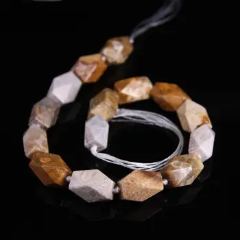 

Natural Chrysanthemum Agates Faceted Freeform Nugget Pendant Beads,Raw Sea Coral Jades Stone Cut Nugget Necklaces Charms Jewelry