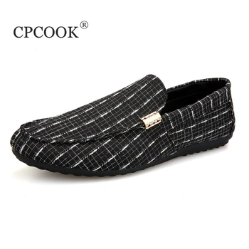 

CPCOOK 2018 New Fashion Men's Loafers Shoes Comfortable Casual Shoes Canvas Flats Male British Style Slip On Moccasins Shoes