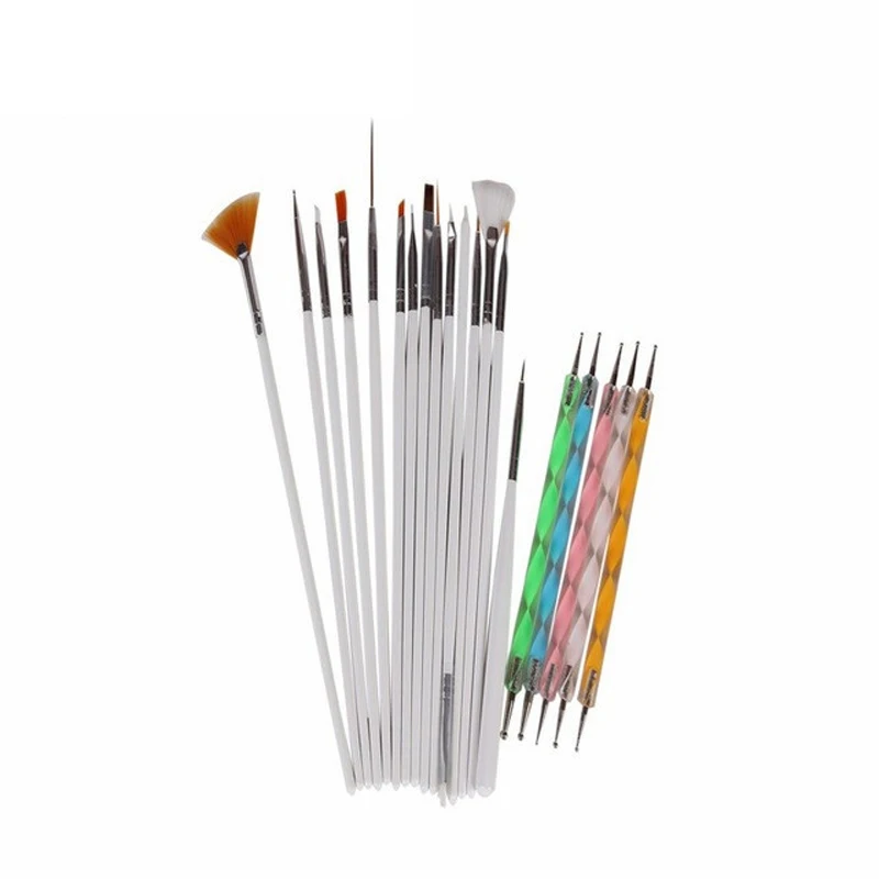 

20Pcs/Set Nail Brush For Manicure Gel Brush For Nail Art Brush Pen Gradient For Gel Nail Polish Painting Drawing Tool Kits
