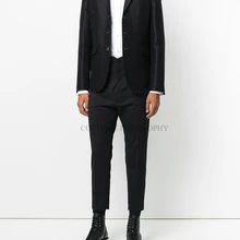 27-44 новая мужская одежда современный стилист волос мода поддельные две части жилет потертые брюки плюс размер певица костюмы